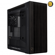 PROART PA602 WOOD TG PWM BLACK – Mid Tower Case for EATX/ATX/Micro-ATX/Mini-ITX/DTX/Mini-DTX, 4x 2.5-inch & 4x Combo Bays, 10 Expansion Slots, Advanced Front I/O