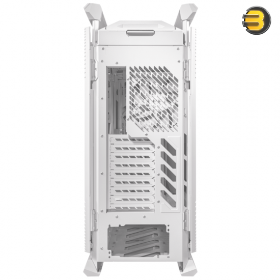 ASUS ROG Hyperion GR701 E-ATX computer case, 420 mm dual radiator support, four 140 mm fans, metal GPU holder, component storage, ARGB fan hub, 60W fast charging