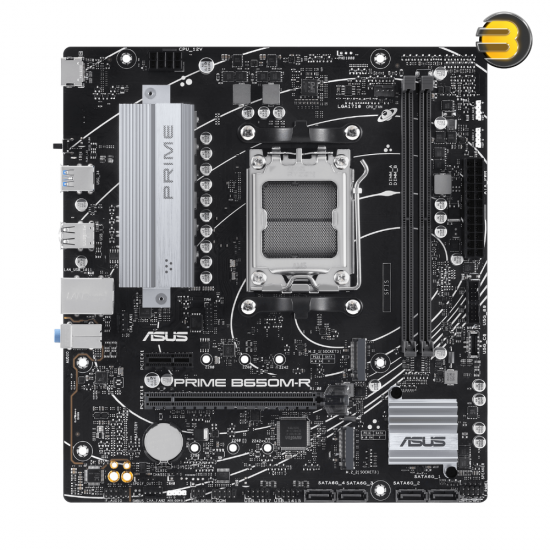 ASUS PRIME B650M-R - AMD B650 Micro-ATX motherboard, DDR5, PCIe 4.0 support, Realtek 2.5Gb Ethernet, HDMI™, SATA 6 Gbps, front USB 5Gbps Type-C®, BIOS FlashBack™, Two-Way AI Noise Cancelation, Aura Sync