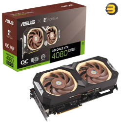 ASUS GeForce RTX 4080 Super Noctua OC Graphics Card, 16GB GDDR6X 256-Bit Memory, 2610MHz Boost Clock, 10240 CUDA Cores, 23 Gbps Memory Speed, PCI Express 4.0 Interface | 90YV0KA2-M0NA00