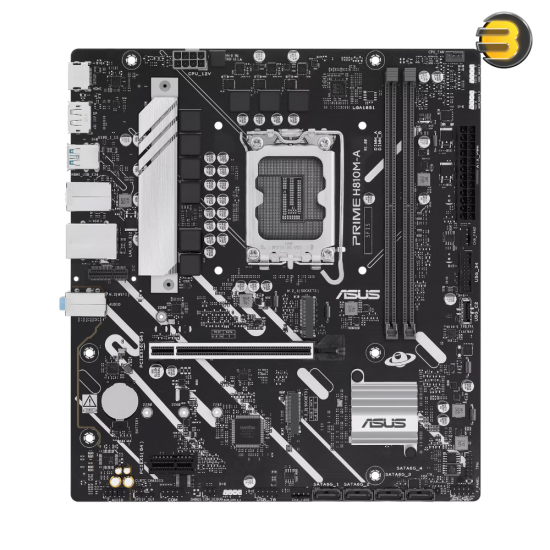 ASUS PRIME H810M-A-CSM Micro-ATX Motherboard – Intel H810, LGA1851, DDR5, PCIe 4.0, USB 10Gbps & Type-C, Dual M.2, Gigabit LAN