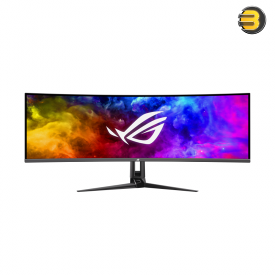 ASUS ROG Swift OLED 49 Inch PG49WCD Ultrawide Curved Gaming Monitor, QD-OLED Panel, 144 Hz / 0.03ms, FreeSync / G-SYNC, Custom Heatsink, ROG Smart KVM, 90 W Type-C, DP/HDMI, Black | 90LM09C0-B01970