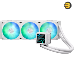 ASUS Prime LC 360 aRGB Liquid CPU Cooler — 360mm Radiator, PRIME LC 36025 Integrated Fan, 2200 RPM Fan Speed, 75.7 CFM Airflow, 400mm Sleeved Rubber Tube, White | 90RC0102-B0EAY0