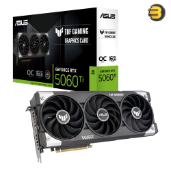 ASUS TUF Gaming GeForce RTX 5060 Ti 16GB GDDR7 OC Edition – 785 AI TOPS, 3.1-Slot Vented Exoskeleton, Axial-Tech Fans, Military-Grade Durability, Dual BIOS, and GPU Tweak III for High-Performance Gaming
