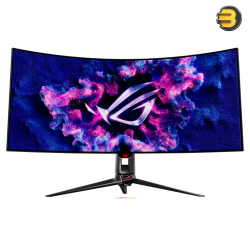 ASUS ROG Swift OLED PG39WCDM gaming monitor ― 39-inch (3440x1440) curved OLED panel, 240 Hz (above 144Hz), 0.03 ms, G-SYNC® compatible, custom heatsink, uniform brightness, ROG Smart KVM, 90 W Type-C, ASUS DisplayWidget Center