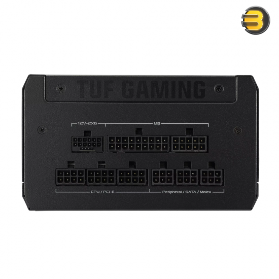 ASUS TUF Gaming 750W Gold — 80+ Gold, ATX 3.1, fully modular, dual ball‑bearing 135mm Axial‑tech fan, military‑grade components, protections (OPP/OVP/UVP/SCP/OCP/OTP), 100–240V input, connectors: 24‑pin ATX, 2x CPU 4+4‑pin, 1x 16‑pin PCIe, 3x PCIe 8‑pin