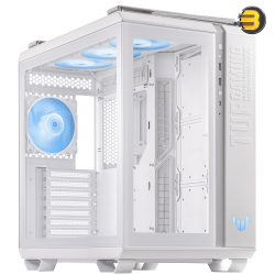 ASUS TUF Gaming GT502 PLUS PC Case — Dual Chamber Chassis, Supports 360mm Radiator, Up to 13 Fans, Discrete aRGB HUB, Fully Modular Design - White