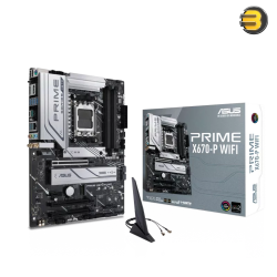 ASUS Prime X670-P WiFi Socket AM5 LGA 1718 ATX Motherboard DDR5 — Three M.2 Slots, USB 3.2 Gen 2x2 Type-C, USB4 Support, WiFi 6 and 2.5Gb Ethernet