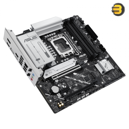 ASUS PRIME B860M-A WIFI – Intel LGA1851 DDR5 Micro-ATX Motherboard, 4 DIMMs up to 8666+ MT/s, PCIe 5.0 x16, 2 M.2, Wi‑Fi 6E, 2.5GbE LAN, Aura Sync