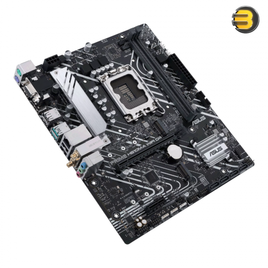 ASUS PRIME H610M-A WIFI (LGA 1700) mATX motherboard with DDR5 - PCIe 4.0, dual M.2 slots, Intel® 1Gb Ethernet, WIFI 5, DisplayPort, HDMI™, VGA, USB 3.2 Gen 2 ports, Addressable Gen 2 headers, and Aura Sync