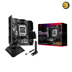 ASUS ROG STRIX X870-I GAMING WIFI Mini ITX Motherboard for AMD Socket AM5 — AMD X870 Chipset, DDR5 up to 8600+ MT/s (OC), Dual Channel, PCIe 5.0, 2x M.2 Slots, Wi-Fi 7, Dual 2.5 GbE LAN, Compact High-Performance Gaming & Creator Board