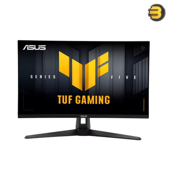 ASUS TUF Gaming VG27AQ5A — 27-inch QHD (2560x1440) Fast IPS, 210Hz (OC), 0.3ms GTG (min.), ELMB Sync, FreeSync Premium/Adaptive-Sync, HDR10, 95% DCI-P3, dual 2W speakers, DisplayWidget Center, Shadow Boost, GamePlus/GameVisual, DP 1.4 + 2x HDMI 2.0, tilt 