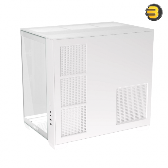 ASUS A32 ATX Dual-Chamber PC Case White - Panoramic Design, Supports Up to 420mm Graphics Cards, 360mm Radiators, and CPU Air Coolers Up to 165mm, Sleek High-Performance Gaming Chassis