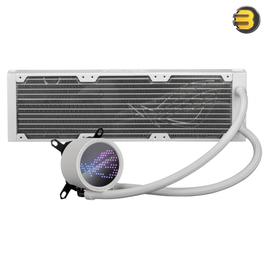 ASUS ROG RYUO III 360 ARGB White AIO Liquid CPU Cooler — Asetek 8th gen pump solution, Anime Matrix LED Display, ROG AF 12S ARGB fan