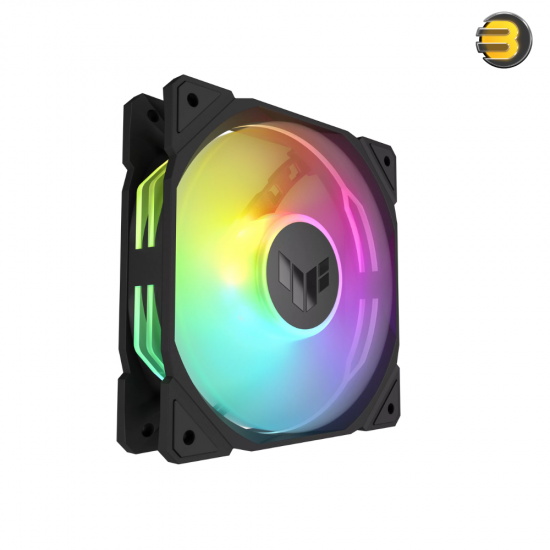 ASUS TUF Gaming TR120 ARGB Reverse Blade 120mm Fan – 28mm Thick Frame, 2.75mm H₂O Static Pressure, 16 Addressable RGB LEDs, Aura Sync, PWM Control (Black)