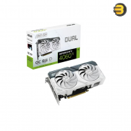 ASUS Dual GeForce RTX 4060 Ti White OC Edition 8GB GDDR6 — PCIe 4.0, 8GB GDDR6, DLSS 3, HDMI 2.1, DisplayPort 1.4a, Axial-tech Fan Design, 0dB Technology - 90YV0J42-M0NA00