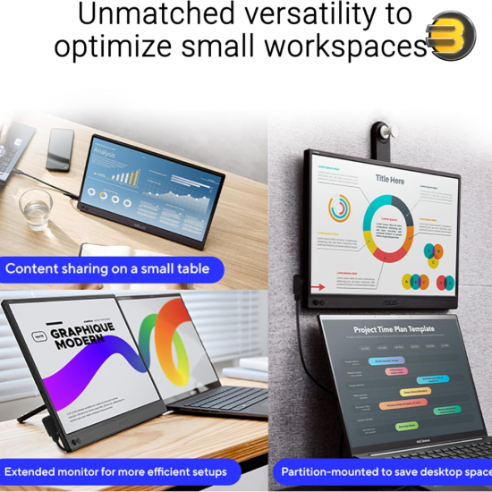 ASUS ZenScreen MB169CK 15.6" Full HD Portable IPS Monitor ASUS ZenScreen MB169CK 15.6 inch portable monitor with Full HD IPS panel, USB Type-C connectivity and included kickstand