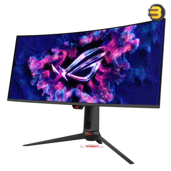 ASUS ROG Swift OLED PG34WCDN 34 inch UWQHD tandem RGB QD-OLED gaming monitor with 1800R curvature, 360Hz refresh, DisplayPort 2.1 UHBR 20 and 90W USB-C power delivery