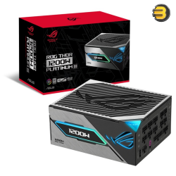 ASUS ROG Thor 1200W Platinum III Fully Modular ATX 3.1 Power Supply — 80 PLUS Platinum, GaN MOSFET, “GPU-First” Intelligent Voltage Stabilizer, Magnetic OLED Display, PCIe Gen 5.1 Ready, Dual-Ball Bearing Fan