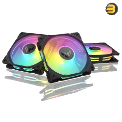 ASUS TUF Gaming TR120 ARGB Fan Triple Pack — 120mm x 28mm, Hydraulic Bearing, 2000 RPM, 77.4 CFM Airflow, 3.3 mmH2O Static Pressure, 29 dB(A), Double-Layer Addressable RGB LEDs, Aura Sync Compatible, Black