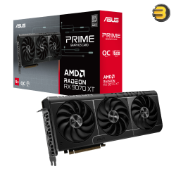 ASUS Prime Radeon RX 9070 XT OC Edition 16GB GDDR6 – PCIe 5.0, 3030MHz Boost, 20Gbps, 1x HDMI 2.1b & 3x DP 2.1a, 2.5-Slot, 4096 SP, 256-bit