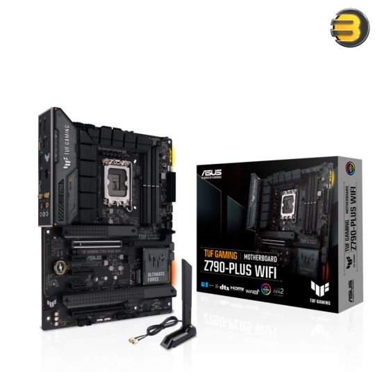 ASUS TUF Gaming Z790-Plus WiFi LGA 1700 ATX Gaming Motherboard — PCIe 5.0, DDR5,4xM.2 Slots,16+1 DrMOS,WiFi 6E,Intel 2.5Gb LAN,front USB 3.2 Gen 2 Type-C,Thunderbolt 4(USB4), Aura RGB lighting