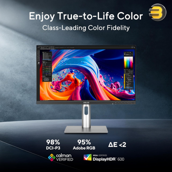 ASUS ProArt Display 6K PA32QCV 31.5" 6K IPS Professional Monitor ASUS ProArt Display 6K PA32QCV 31.5 inch professional monitor with 6K resolution, IPS LuxPixel technology, Thunderbolt 4 and factory calibration