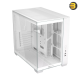 ASUS A32 ATX Dual-Chamber PC Case White - Panoramic Design, Supports Up to 420mm Graphics Cards, 360mm Radiators, and CPU Air Coolers Up to 165mm, Sleek High-Performance Gaming Chassis
