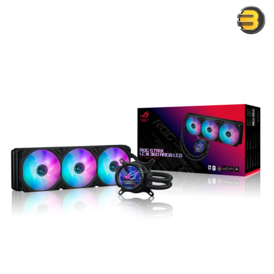 ASUS ROG STRIX LC III 360 ARGB LCD Black – 360 mm All-in-One CPU Liquid Cooler, 2.1″ IPS Display, Gen7 v2 Asetek Pump