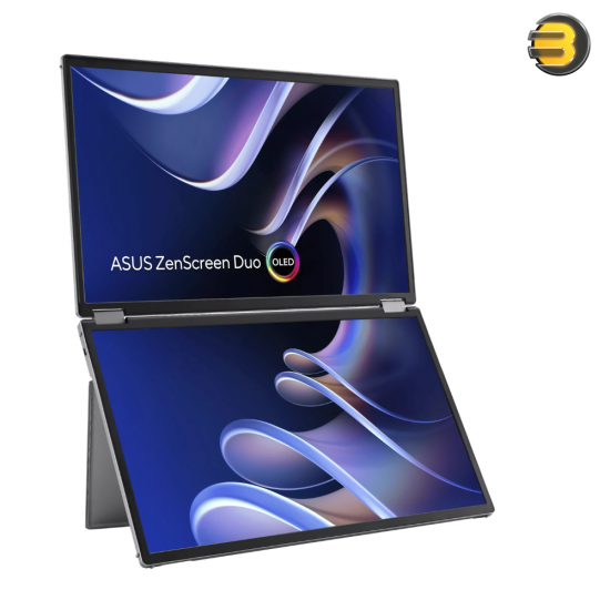 ASUS ZenScreen Duo OLED MQ149CD 14" WUXGA OLED Portable Monitor ASUS ZenScreen Duo OLED MQ149CD 14 inch portable monitor with WUXGA OLED panel, 100% DCI-P3, DisplayHDR 400 True Black and USB Type-C connectivity