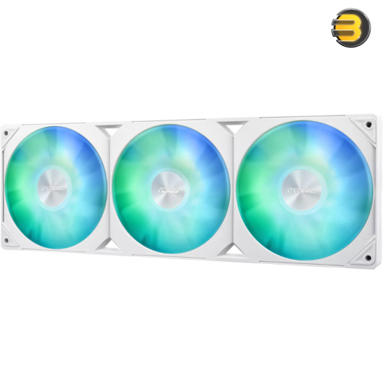 ASUS Prime LC 360 aRGB Liquid CPU Cooler — 360mm Radiator, PRIME LC 36025 Integrated Fan, 2200 RPM Fan Speed, 75.7 CFM Airflow, 400mm Sleeved Rubber Tube, White | 90RC0102-B0EAY0 ASUS Prime LC 360 aRGB Liquid CPU Cooler — 360mm Radiator, PRIME LC 36025 Integrated Fan, 2200 RPM Fan Speed, 75.7 CFM Airflow, 400mm Sleeved Rubber Tube, White | 90RC0102-B0EAY0