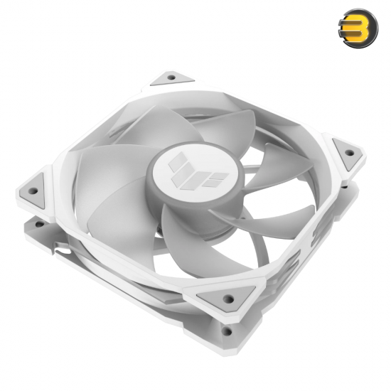 ASUS TUF Gaming TR120 ARGB White Fan Triple Pack — 120mm x 28mm, Hydraulic Bearing, 2000 RPM, 77.4 CFM Airflow, 3.3 mmH2O Static Pressure, 29 dB(A), Double-Layer Addressable RGB LEDs, Aura Sync Compatible