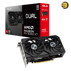 ASUS Dual Radeon RX 9060 XT 8GB GDDR6 PCIe 5.0 Graphics Card — 3150 MHz Boost Clock, 2048 Stream Processors, 20 Gbps Memory, HDMI 2.1b & 2x DisplayPort 2.1a, Dual Axial-Tech Fans, 2.5-Slot Design, 550W PSU Recommended