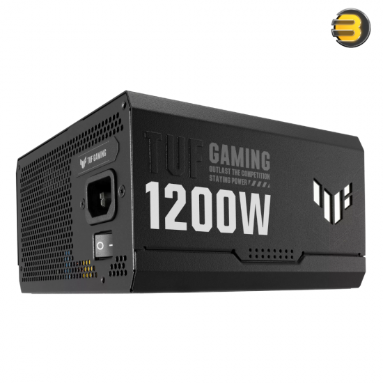 ASUS TUF Gaming 1200W Fully Modular Power Supply — 80 Plus Gold Certification, ATX12V, 135mm Axial Tech Fan Design, Protective PCB Coating, ATX 3.0 Compatible, Black - 90YE00S0-B0NA00