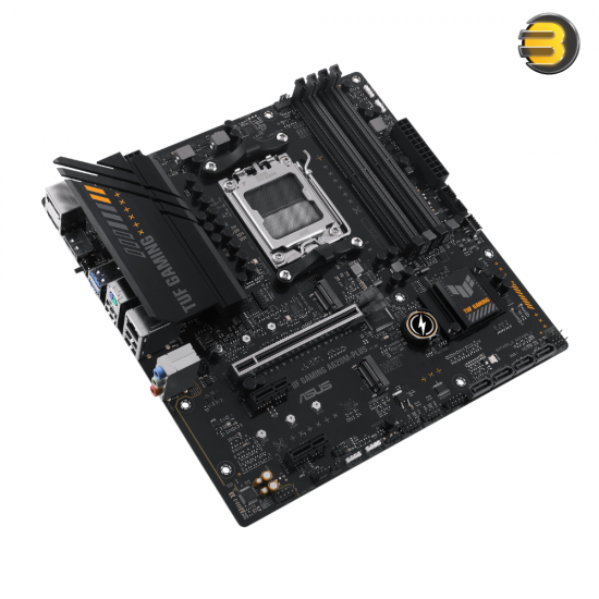 ASUS TUF GAMING A620M-PLUS Micro-ATX Motherboard — AMD AM5 Socket, Supports Ryzen 7000/8000/9000 Series, DDR5 up to 7600+ MHz (OC), PCIe 4.0 x16, Dual M.2 PCIe 4.0, Realtek 2.5Gb Ethernet, Wi-Fi 6, Aura Sync RGB, Military-Grade Components, Advanced Coolin