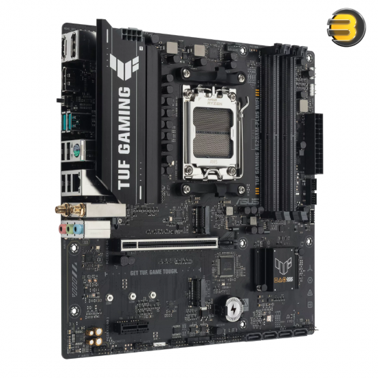 ASUS TUF GAMING A620AM-PLUS WIFI Micro-ATX Motherboard – Socket AM5, DDR5 up to 7600+ MT/s, Wi-Fi 6, 2.5Gb LAN ASUS TUF GAMING A620AM-PLUS WIFI Micro-ATX Motherboard – Socket AM5, DDR5 up to 7600+ MT/s, Wi-Fi 6, 2.5Gb LAN
