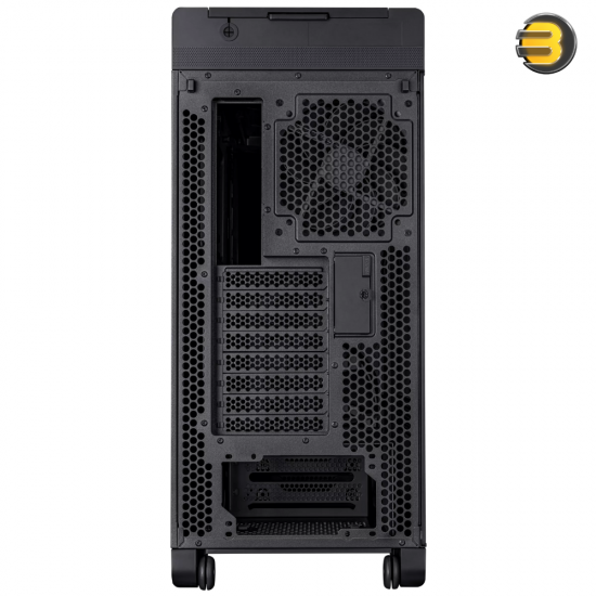 ASUS ProArt PA602 E-ATX computer case, 420 mm radiator support, one 140 mm and two 200mm pre-installed system fans, front panel IR dust indicator, power lock latch, tool-less PCIe mounting, USB 20Gbps support