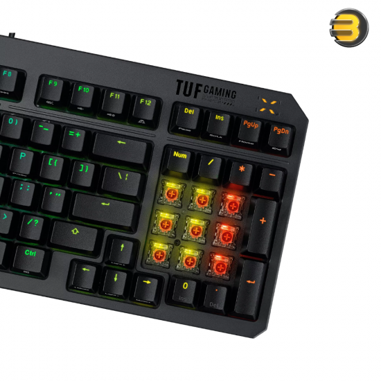 ASUS TUF Gaming K3 Gen II compact optical-mechanical RGB gaming keyboard with 97-key layout