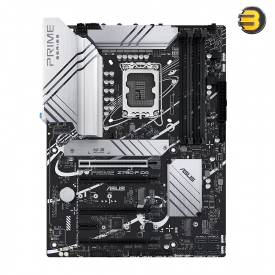 ASUS PRIME Z790-P D4 ATX Motherboard — Intel LGA 1700 Socket, Intel Z790 Chipset, Supports 12th/13th/14th Gen Intel Core CPUs, DDR4 5333(OC) Up to 128GB, PCIe 5.0 x16, 3x M.2 PCIe 4.0 Slots, Realtek 2.5Gb Ethernet, USB 3.2 Gen 2x2 Type-C, HDMI, DisplayPor