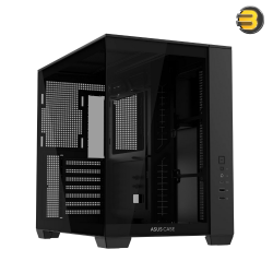 ASUS A32 ATX Dual-Chamber PC Case - Panoramic Design, Supports Up to 420mm Graphics Cards, 360mm Radiators, and CPU Air Coolers Up to 165mm, Sleek High-Performance Gaming Chassis