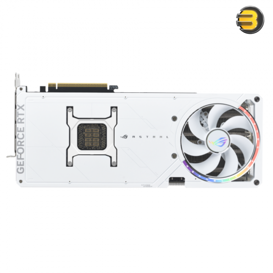 ASUS ROG Astral GeForce RTX 5090 32GB GDDR7 WHITE OC Edition graphics card with four Axial-tech fans, vapor chamber cooling, 3.8-slot design and all-white aesthetic