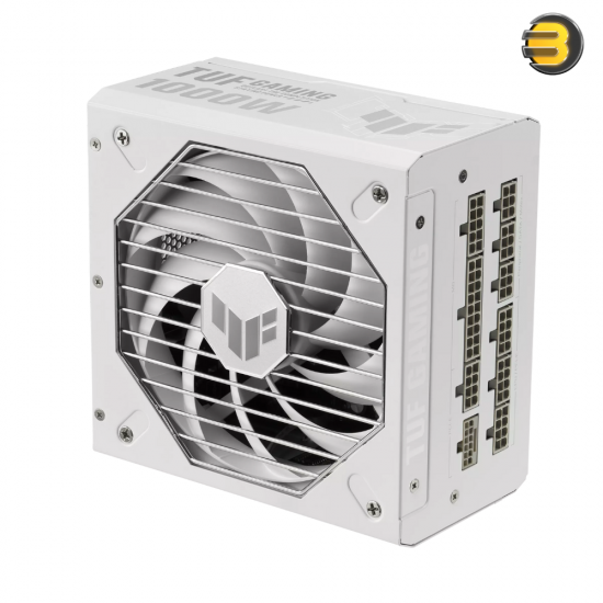 ASUS TUF Gaming 1000W 80Plus Gold Fully Modular Power Supply — ATX 3.0 Compatible 80+ Gold Certified, Military-grade, Dual Ball Bearing, Axial-tech Fan, PCB Coating, White - 90YE00S5-B0NA00