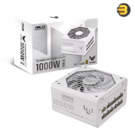 ASUS TUF Gaming 1000W 80Plus Gold Fully Modular Power Supply — ATX 3.0 Compatible 80+ Gold Certified, Military-grade, Dual Ball Bearing, Axial-tech Fan, PCB Coating, White - 90YE00S5-B0NA00