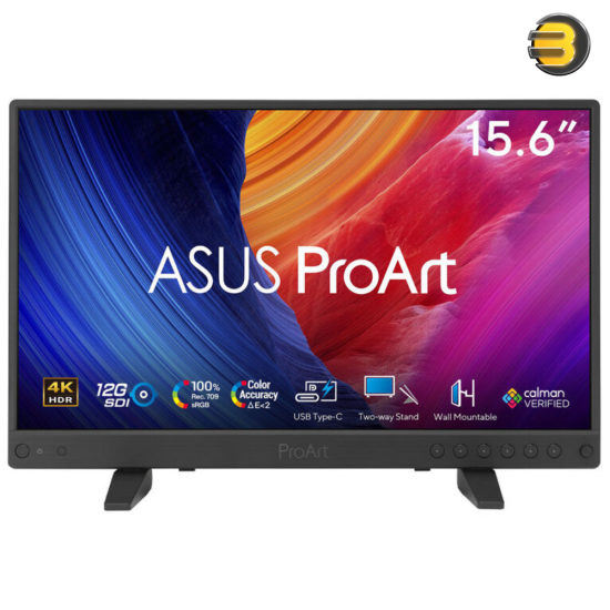 ASUS ProArt Display PA16USV 15.6" 4K UHD Portable Professional Monitor ASUS ProArt Display PA16USV 15.6 inch portable professional monitor with 4K UHD IPS panel, 12G-SDI input, factory calibration and USB Type-C connectivity