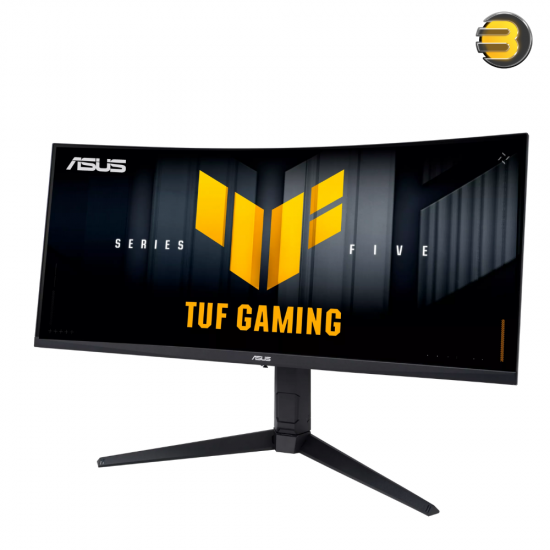 ASUS TUF Gaming VG34WQL5A 34" UWQHD 200Hz Curved Gaming Monitor ASUS TUF Gaming VG34WQL5A 34 inch UWQHD curved Fast VA gaming monitor with 1500R curvature, 200Hz refresh, ELMB Sync, AI visual features and USB 3.2 hub