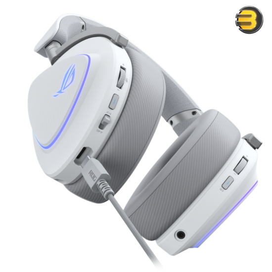 ASUS ROG Delta II Tri-Mode Wireless Gaming Headset White ASUS ROG Delta II wireless gaming headset with RGB lighting, detachable boom microphone and tri-mode connectivity White