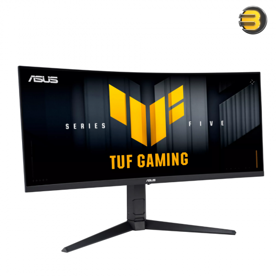 ASUS TUF Gaming VG34WQL5A 34" UWQHD 200Hz Curved Gaming Monitor ASUS TUF Gaming VG34WQL5A 34 inch UWQHD curved Fast VA gaming monitor with 1500R curvature, 200Hz refresh, ELMB Sync, AI visual features and USB 3.2 hub