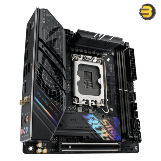 ASUS ROG Strix B760-I Gaming WiFi 6E — 13th and 12th Gen - LGA 1700 - mini-ITX motherboard,8 + 1 power stages,DDR5 up to 7600 MT/s, PCIe 5.0,2xM.2 slots,USB 3.2 Gen 2x2 Type-C,Aura Sync RGB