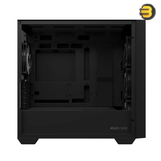 ASUS A21 Micro-ATX Case Black Edition Supports Graphics Cards up to 380mm, 360mm Coolers, & Standard ATX PSUs, Porous Front-Panel Mesh, Compatible with New BTF Hidden Connector Technology