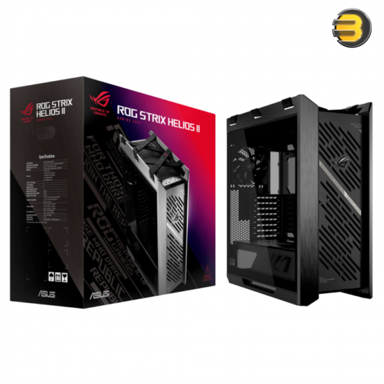 ASUS ROG Strix Helios II Black E-ATX Mid-Tower Gaming Case – Dual Tempered Glass Side Panels, Aluminum Frame & Front, GPU Support up to 450mm, 420mm Radiator